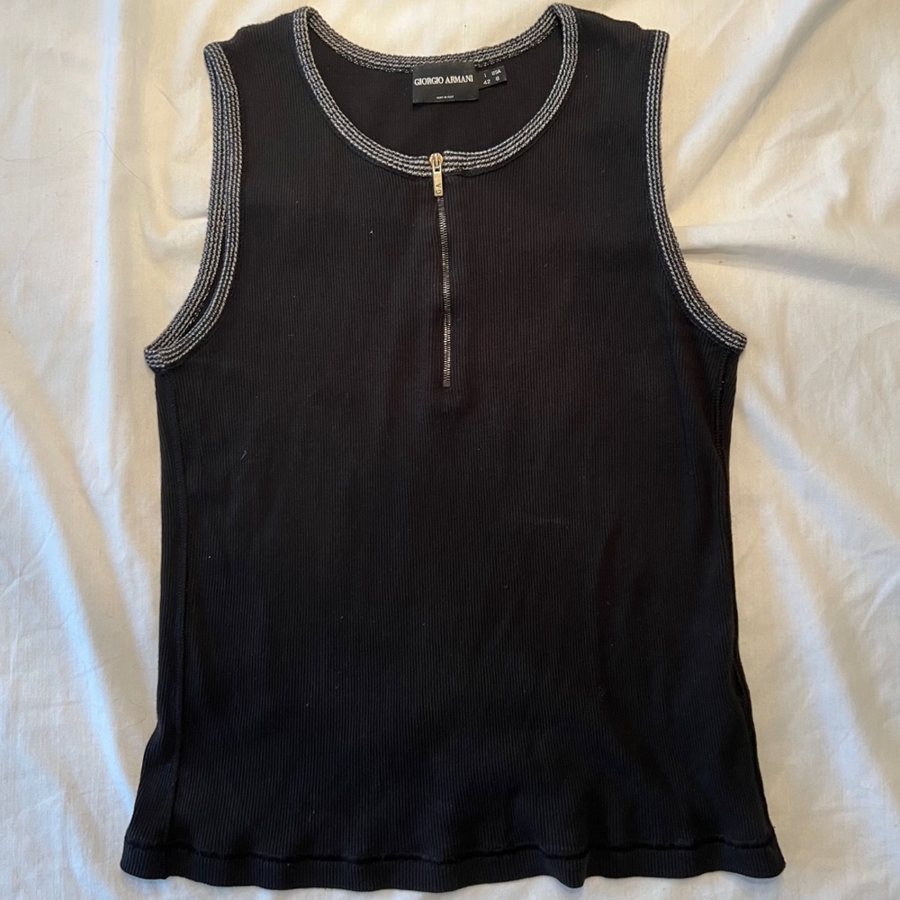 Giorgio Armani Womens Black Cotton Sleeveless Size 42 (I) 8 (USA)